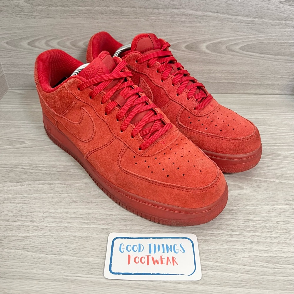 Nike Air Force 1 Low 07 Gym Red Suede Shoes Size 11 - Picture 2 of 9